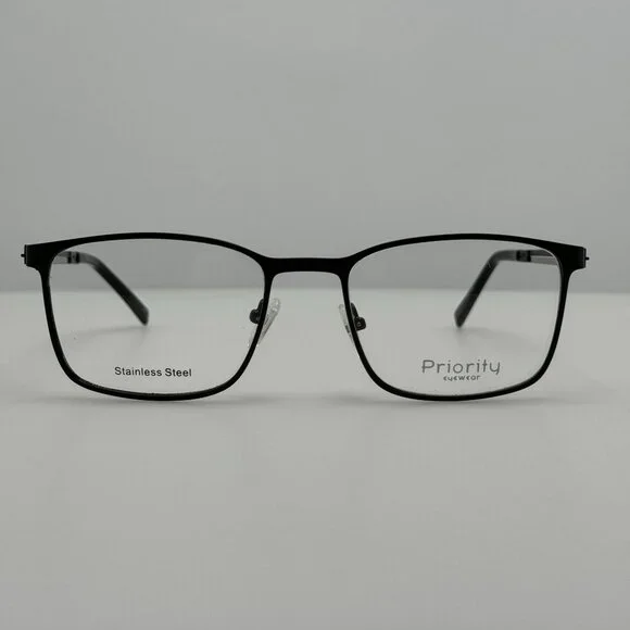 Priority Eyewear Eyeglasses Eye Glasses Frames Samson C-1 Black 55-19-140